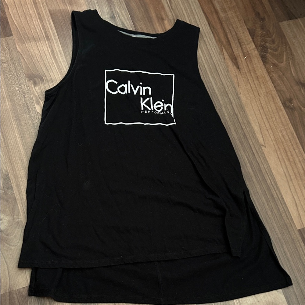 Calvin Klein Black Tank with White Box Logo